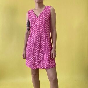 Pink Sleeveless V-Neck Dress